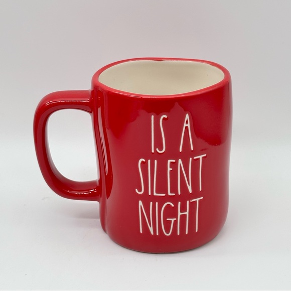 Rae Dunn ALL MAMA WANTS IS A SILENT NIGHT Holiday Christmas Ceramic Red Mug - Picture 4 of 6